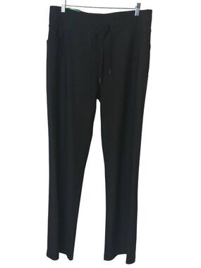 32 Degrees Cool Womens Black Drawstring Straight-Leg Pants XL 31.5" Inseam #N-1